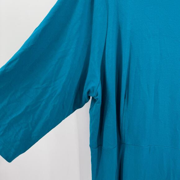 EILEEN FISHER WOMAN Dress Size 3X NEW Plus Curvy NWOT System Viscose Jersey Teal - Picture 5 of 11